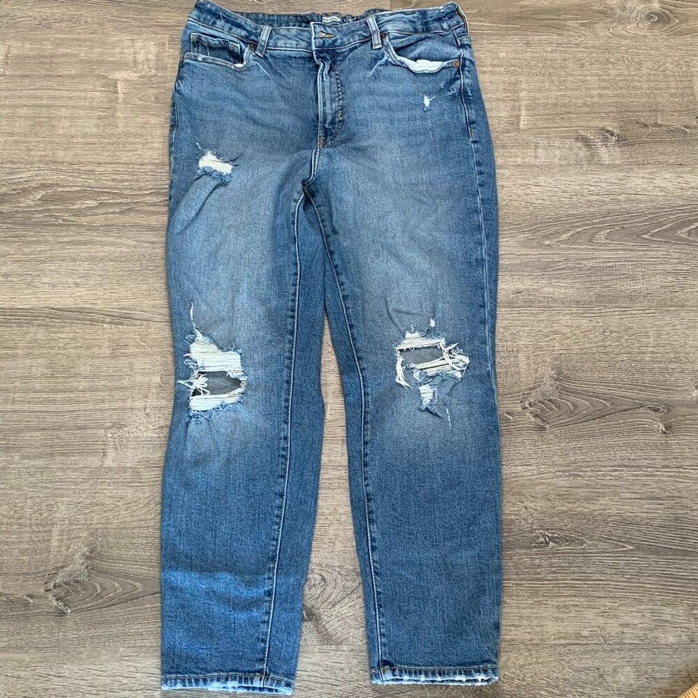 OLD NAVY CASUAL OG STRAIGHT HIGH RISE JEANS WOMENS Size 14 in LIGHT WASH BLUE